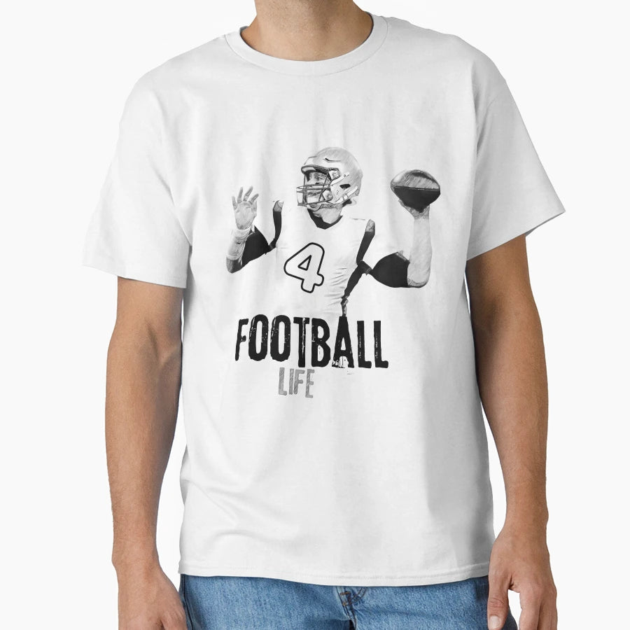 Football Life Sketch Quarterback T-Shirt - Graphic Print Unisex - T-Shirt, Sweatshirt, Hoodie