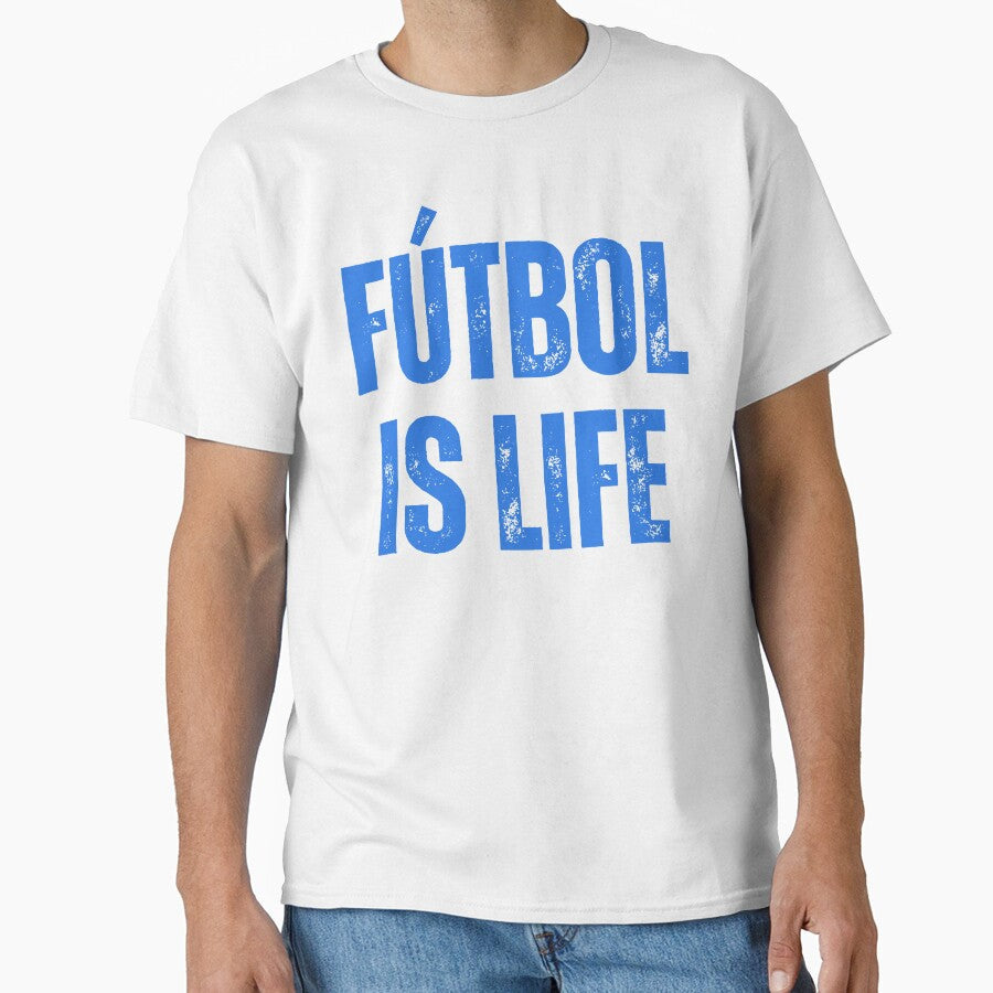 Futbol is Life Blue White Car Bumper by mariejosee22 - Adult & Kids T-Shirts, Sweatshirts & Hoodies apparel design preview 1
