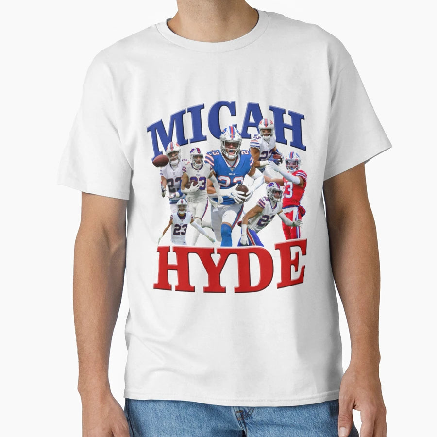 Buffalo Bills Micah Hyde Bootleg T-Shirt - Casual Everyday Wear for Adults - T-Shirt, Sweatshirt, Hoodie
