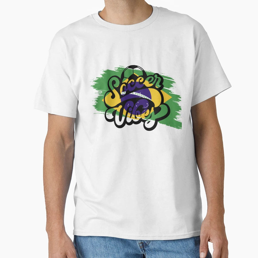 Soccer Vibes Brazil T-Shirt - Unique Graphic Unisex - T-Shirt, Sweatshirt, Hoodie