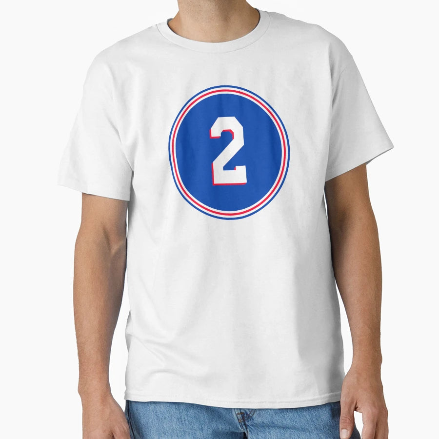Moses Malone Number 2 Jersey Philadelphia T-Shirt - Graphic Print Unisex - T-Shirt, Sweatshirt, Hoodie