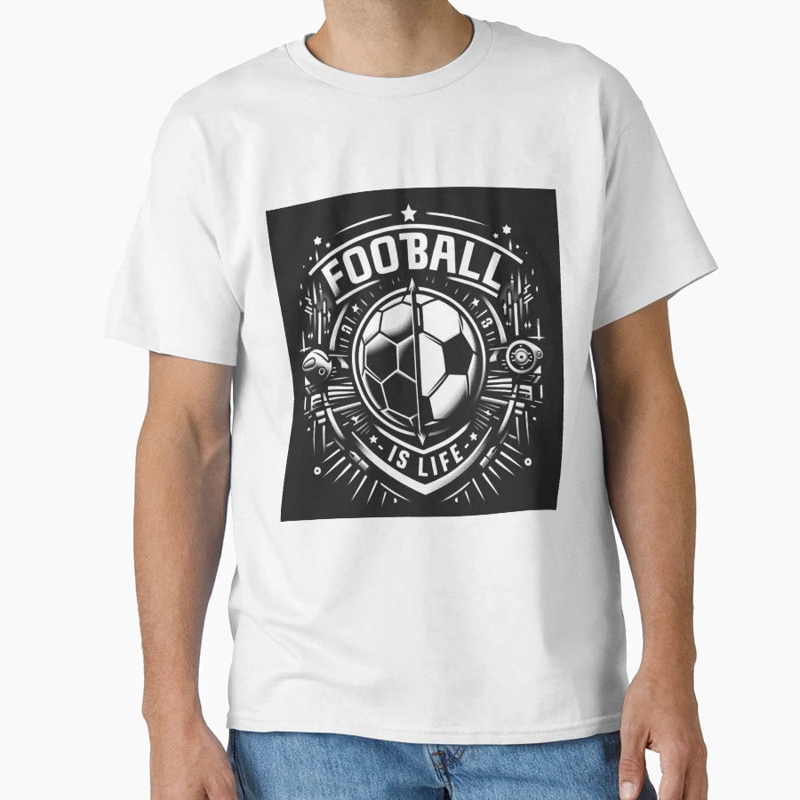 Football Is Life Logo T-Shirt - Casual Everyday Wear Unisex - T-Shirt, Sweatshirt, Hoodie