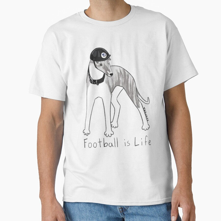 Football is Life funny dog by AnnaLynch89 - Adult & Kids T-Shirts, Sweatshirts & Hoodies apparel design preview 1