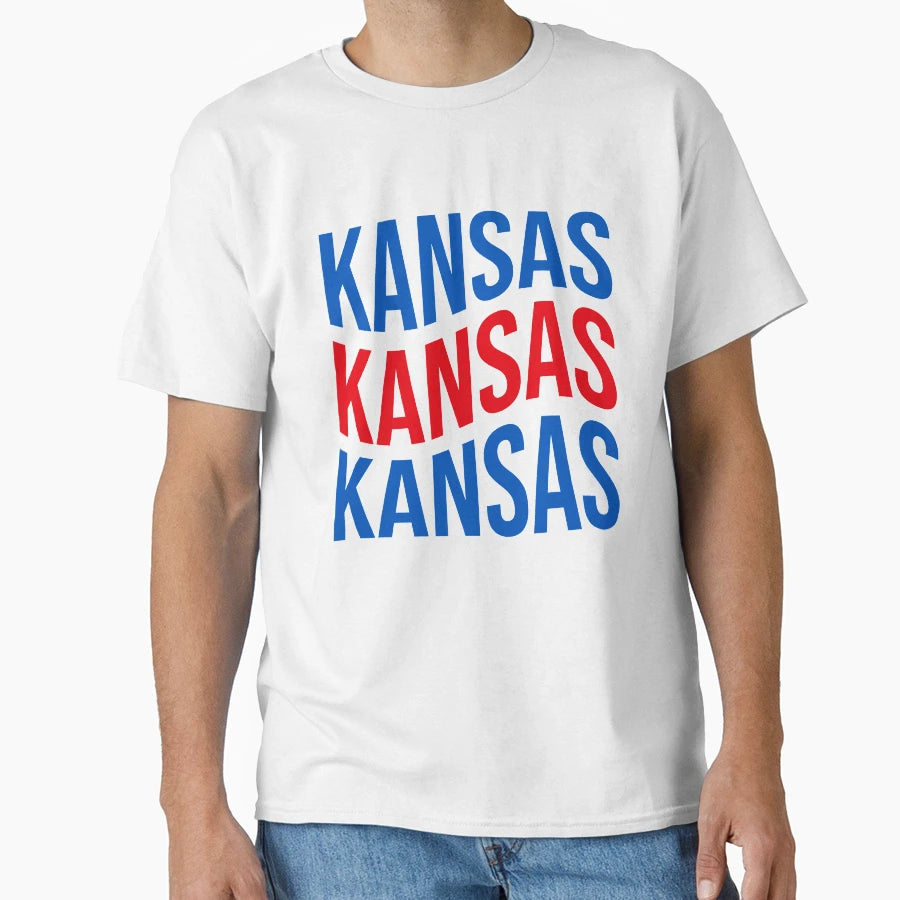 University Kansas Curvy Text T-Shirt - Fun Novelty Design for Adults - T-Shirt, Sweatshirt, Hoodie