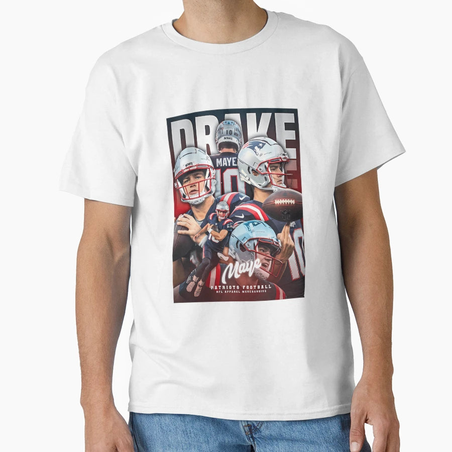 Drake Maye Football T-Shirt - Aesthetic Graphic Unisex - T-Shirt, Sweatshirt, Hoodie