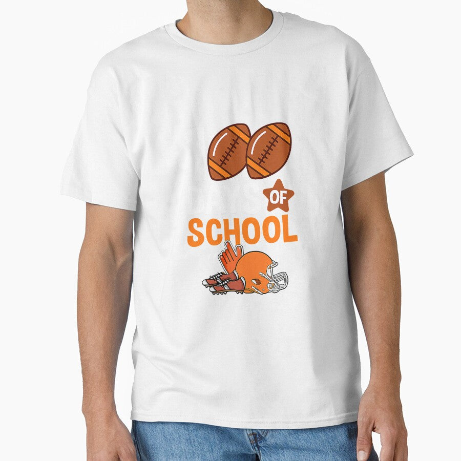 Football Days Sports Teacher 100 by atalia8932 - Adult & Kids T-Shirts, Sweatshirts & Hoodies apparel design preview 1