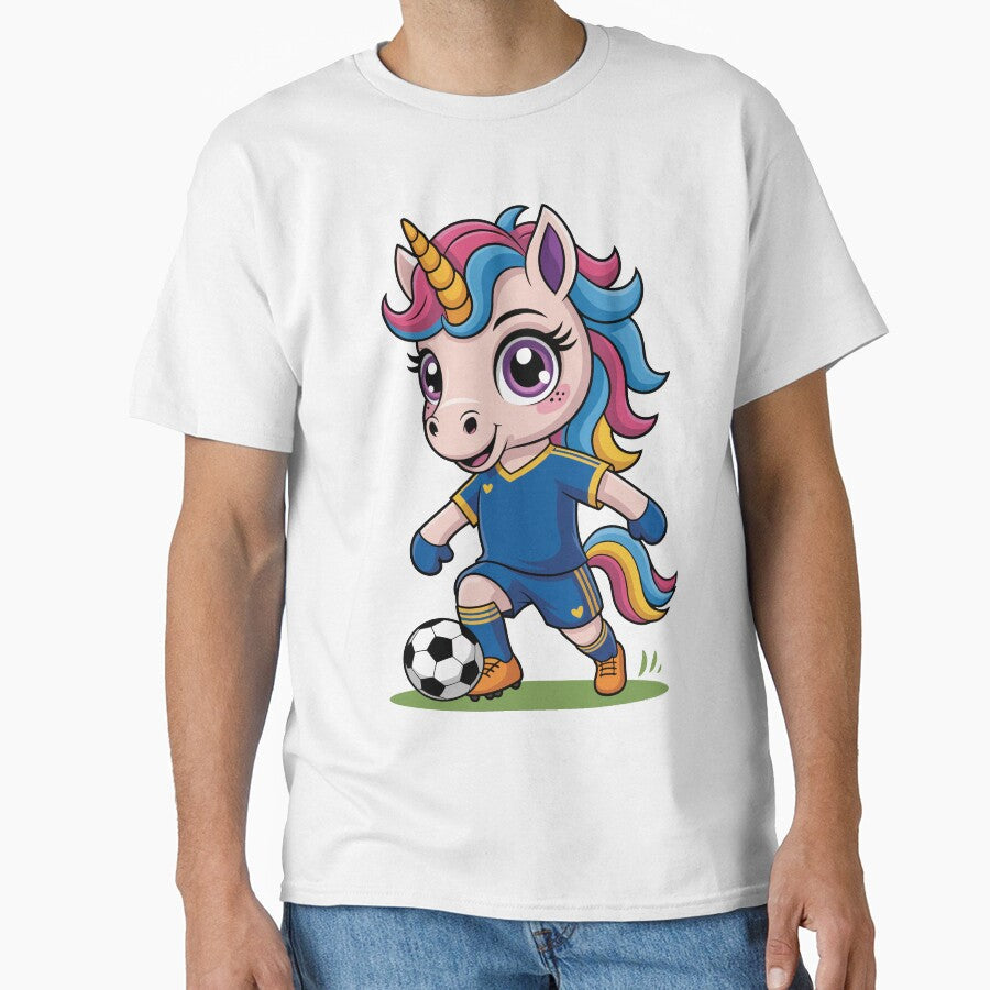 Unicorn Plays Soccer by jkrphoto - Adult & Kids T-Shirts, Sweatshirts & Hoodies apparel design preview 1