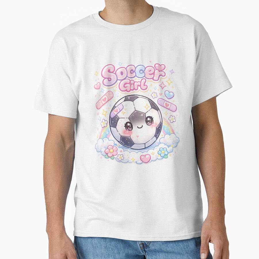 Soccer Girl Kawaii Cute Pastel by MJGalanex - Adult & Kids T-Shirts, Sweatshirts & Hoodies apparel design preview 1