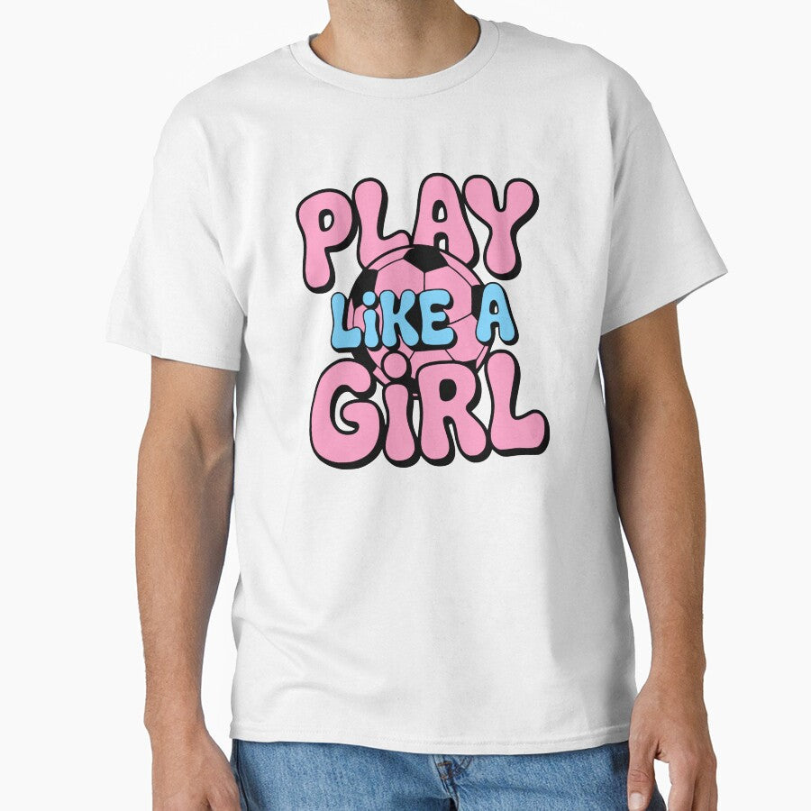 Play Like A Girl! Pink Girlie by PMCreative - Adult & Kids T-Shirts, Sweatshirts & Hoodies apparel design preview 1