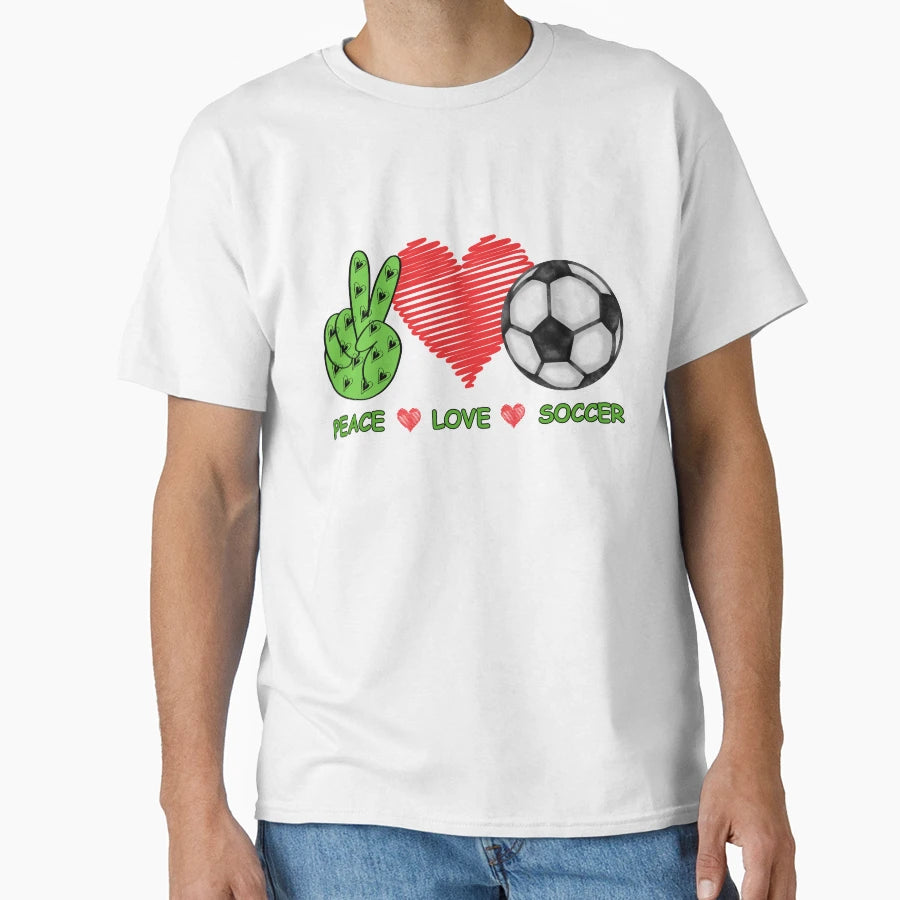 Peace Love Soccer Lover T-Shirt - Novelty Apparel Unisex - T-Shirt, Sweatshirt, Hoodie