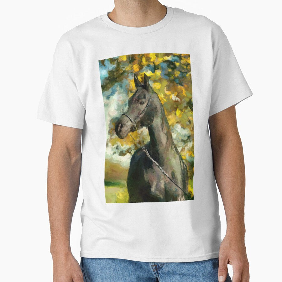 Brown arabian horse sitting in front of a tree - Adult & Kids T-Shirts, Sweatshirts & Hoodies apparel design preview 1