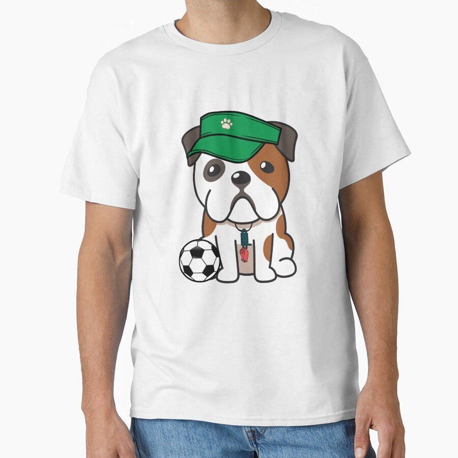 Soccer Player English Bulldog by Pet Station - Adult & Kids T-Shirts, Sweatshirts & Hoodies apparel design preview 1