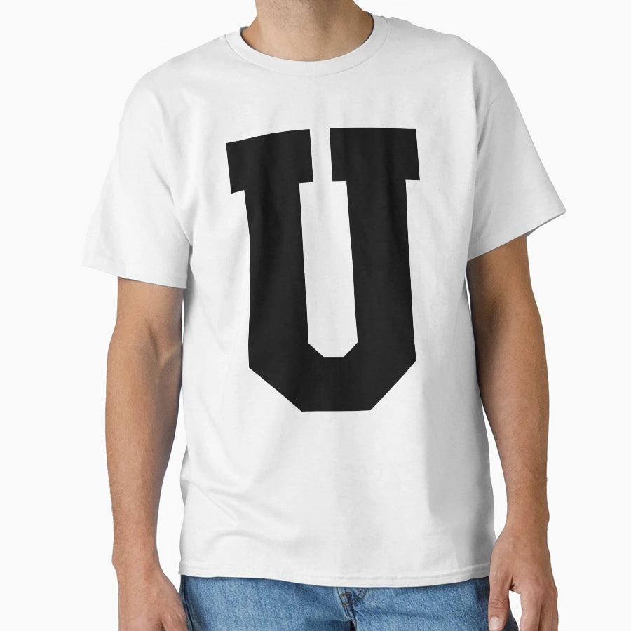 Alphabet Black U Sports Letter U T-Shirt - Aesthetic Graphic for Adults - T-Shirt, Sweatshirt, Hoodie