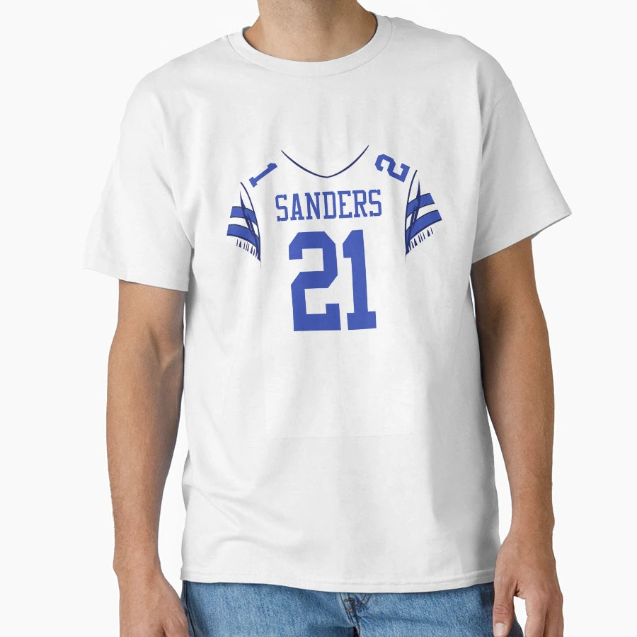 Deion Sanders 21 Jersey T-Shirt - Novelty Apparel for Adults - T-Shirt, Sweatshirt, Hoodie