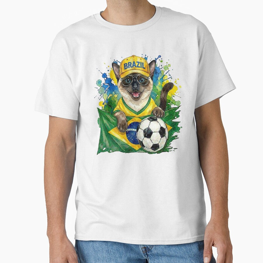 Siamese cat World Cup Brazil Suppawter by The - Adult & Kids T-Shirts, Sweatshirts & Hoodies apparel design preview 1