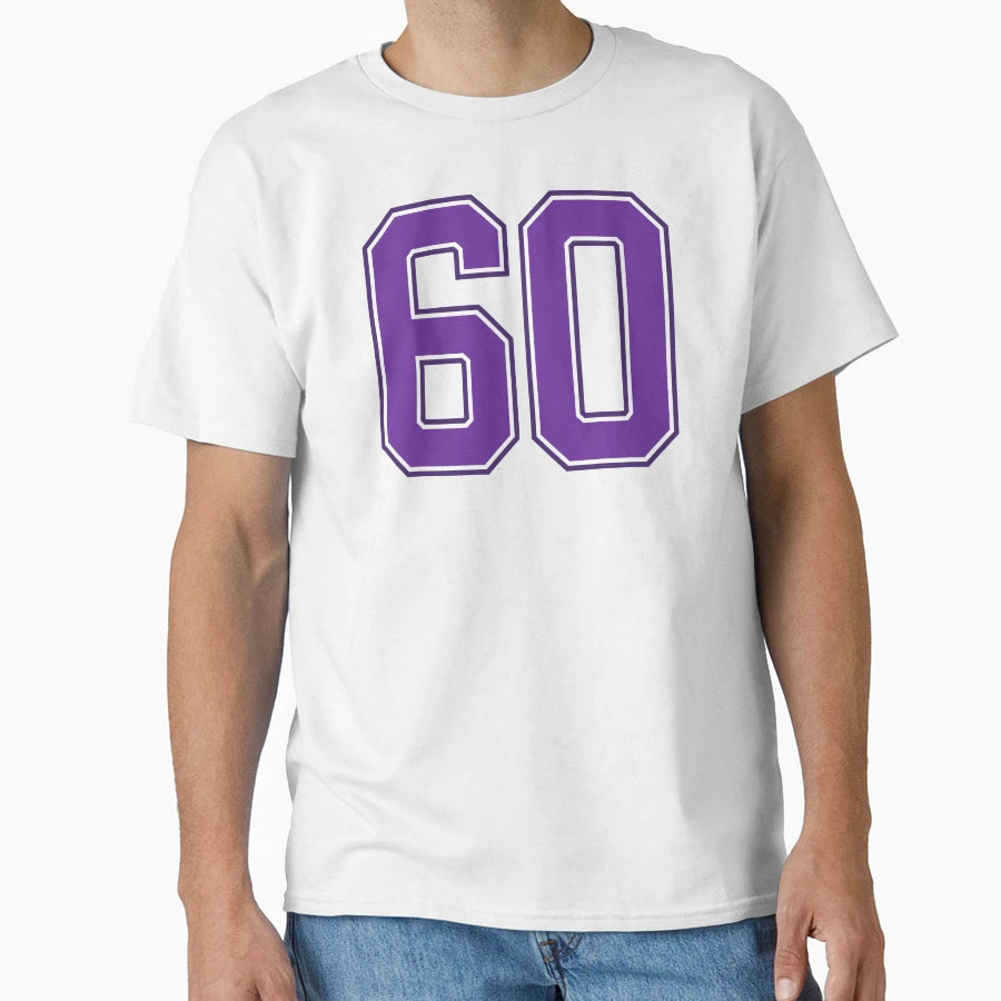 Purple Number 60 Lucky Sports Jersey T-Shirt - Streetwear Style Men Women - T-Shirt, Sweatshirt, Hoodie