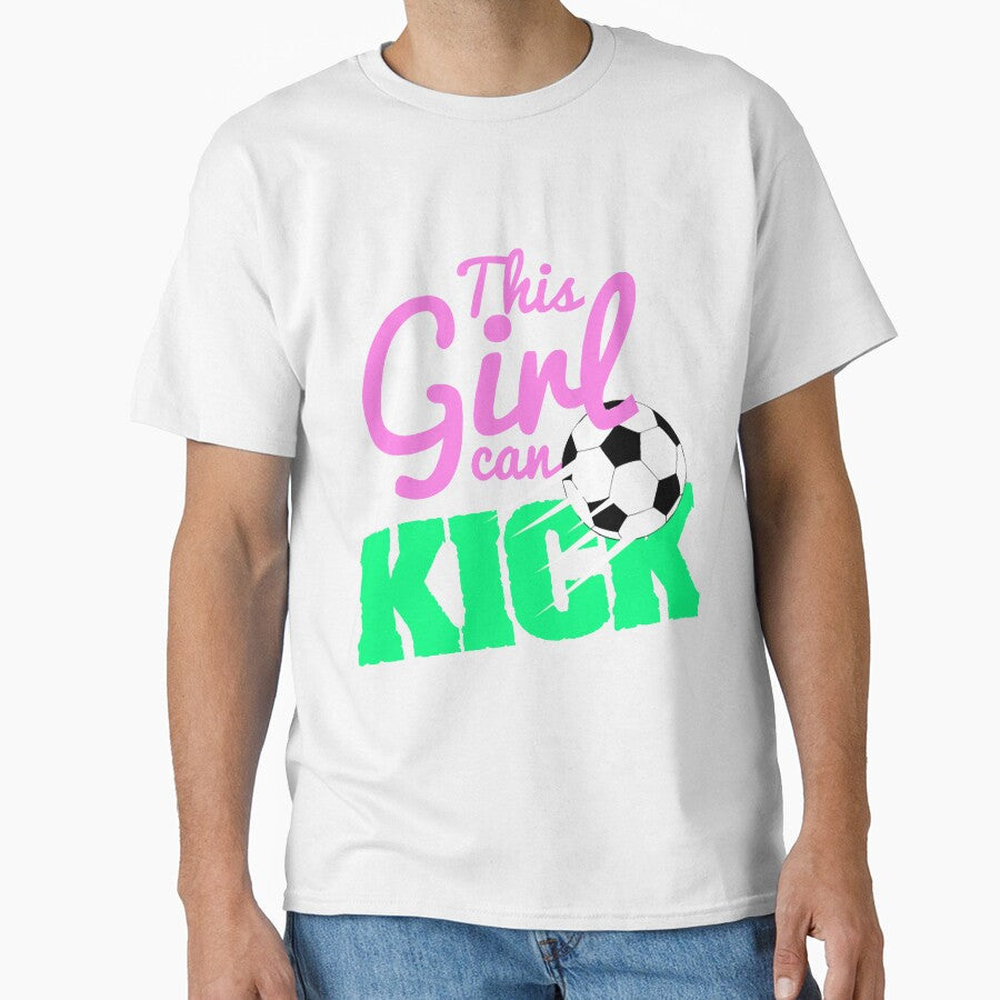 Girl can Kick Girls Soccer Kid Kids by JodanHenderson - Adult & Kids T-Shirts, Sweatshirts & Hoodies apparel design preview 1
