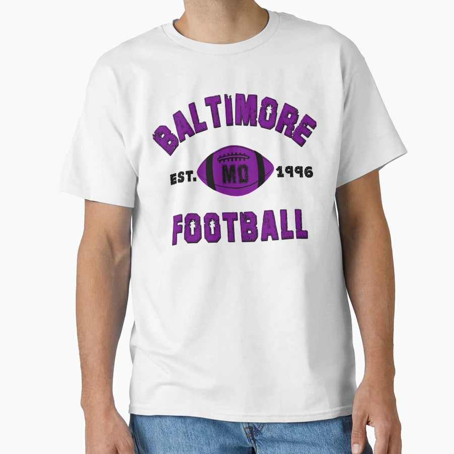 Baltimore Football Est 1996 Jersey T-Shirt - Custom Art Print Unisex - T-Shirt, Sweatshirt, Hoodie
