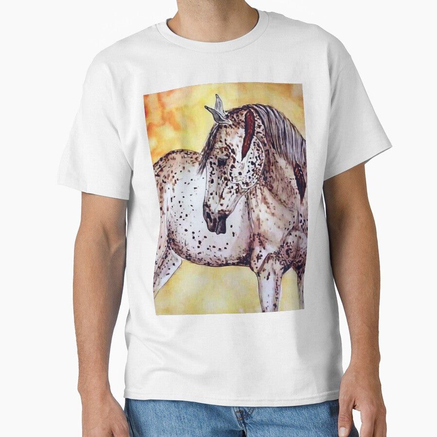 Spotted horse watercolor painting by horseaddicted - Adult & Kids T-Shirts, Sweatshirts & Hoodies apparel design preview 1
