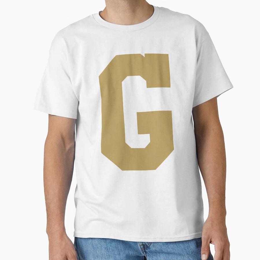 Alphabet Gold G Sports Letter G T-Shirt - Graphic Print Unisex - T-Shirt, Sweatshirt, Hoodie