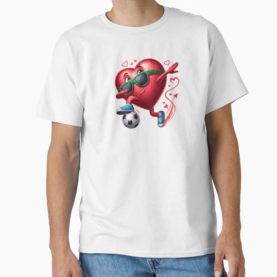 Playful Soccer Ball Heart Dab T-Shirt - Aesthetic Graphic Unisex - T-Shirt, Sweatshirt, Hoodie