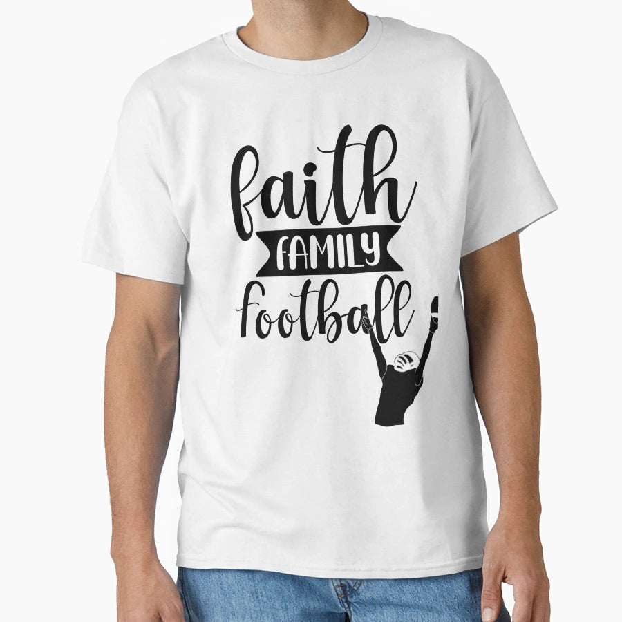 Faith Family Football T-Shirt - Unique Graphic Men Women - T-Shirt, Sweatshirt, Hoodie