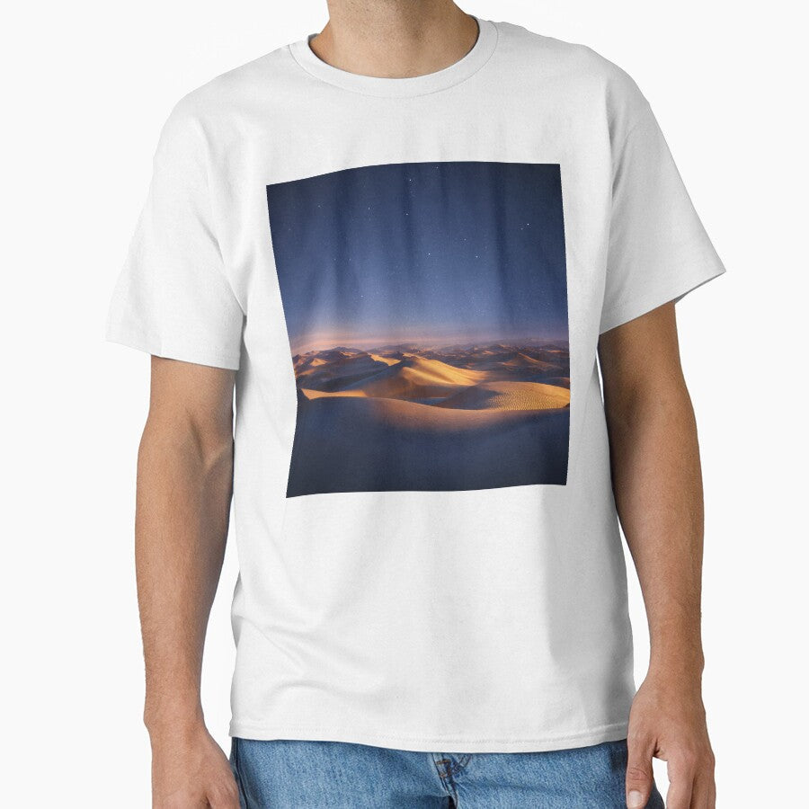 Golden Dunes Star-Filled Sky Serene Cosmic Silence by - Adult & Kids T-Shirts, Sweatshirts & Hoodies apparel design preview 1