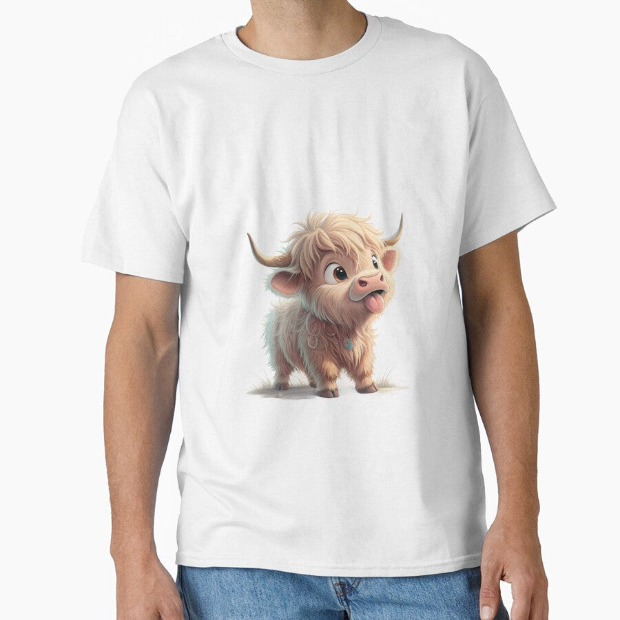 Highland baby cow sticker by choumilanais - Adult & Kids T-Shirts, Sweatshirts & Hoodies apparel design preview 1