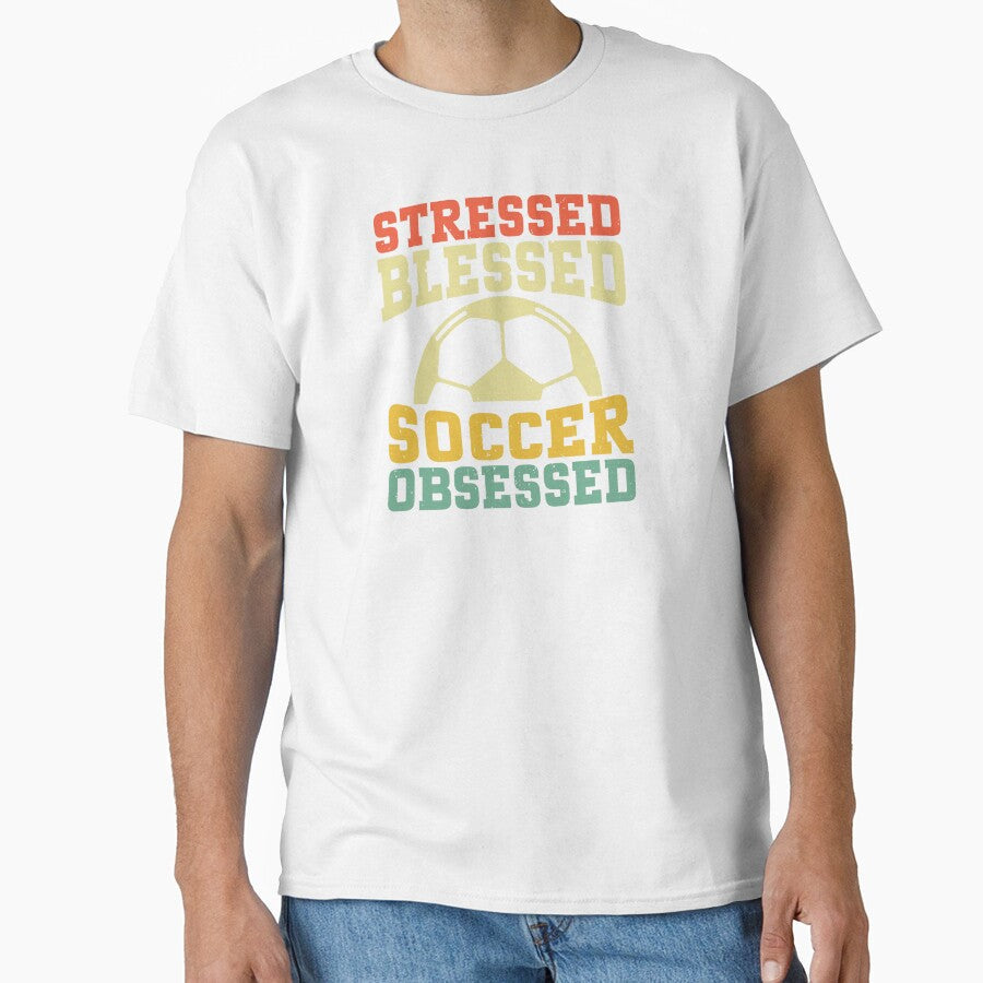 Stressed blessed soccer obsessed by ThreadBeat - Adult & Kids T-Shirts, Sweatshirts & Hoodies apparel design preview 1