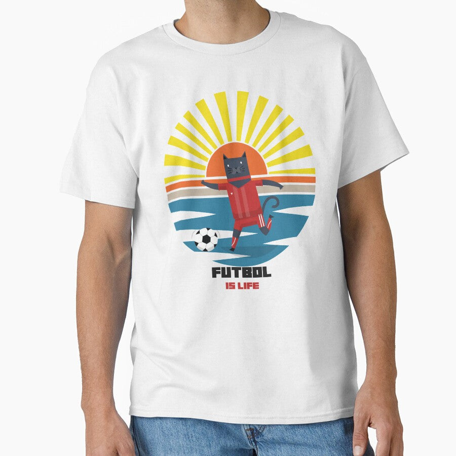 Futbol Is Life Cat Soccer Star by TheWildFlix - Adult & Kids T-Shirts, Sweatshirts & Hoodies apparel design preview 1