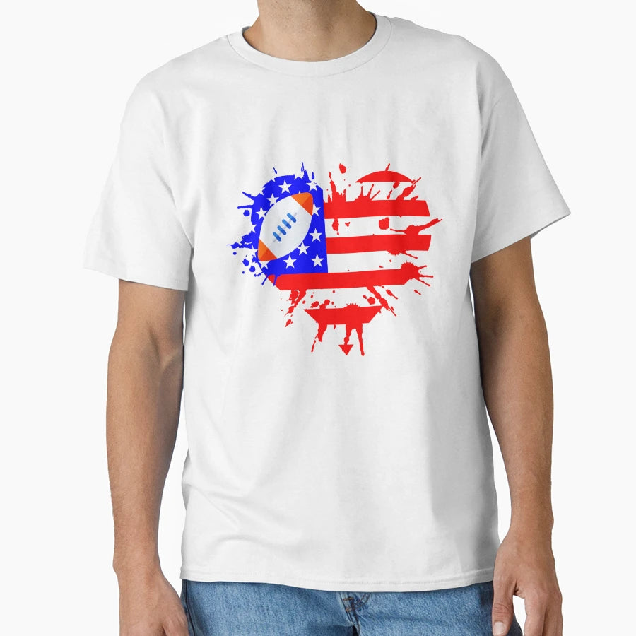 Football American Flag 4Th July T-Shirt - Trendy Graphic Men Women - T-Shirt, Sweatshirt, Hoodie