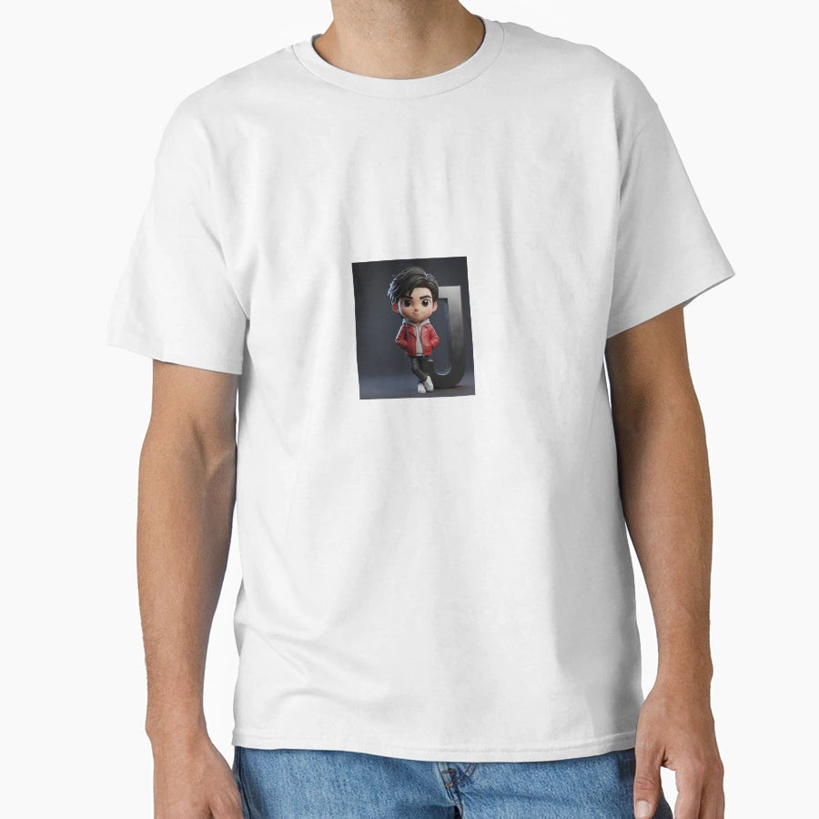 Stylish Letter J 3D Cartoon Character T-Shirt - Trendy Graphic Men Women - T-Shirt, Sweatshirt, Hoodie