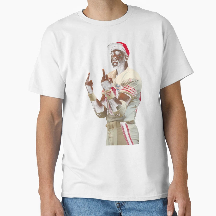 Memem Middle Finger Jerry Rice T-Shirt - Fun Novelty Design for Adults - T-Shirt, Sweatshirt, Hoodie