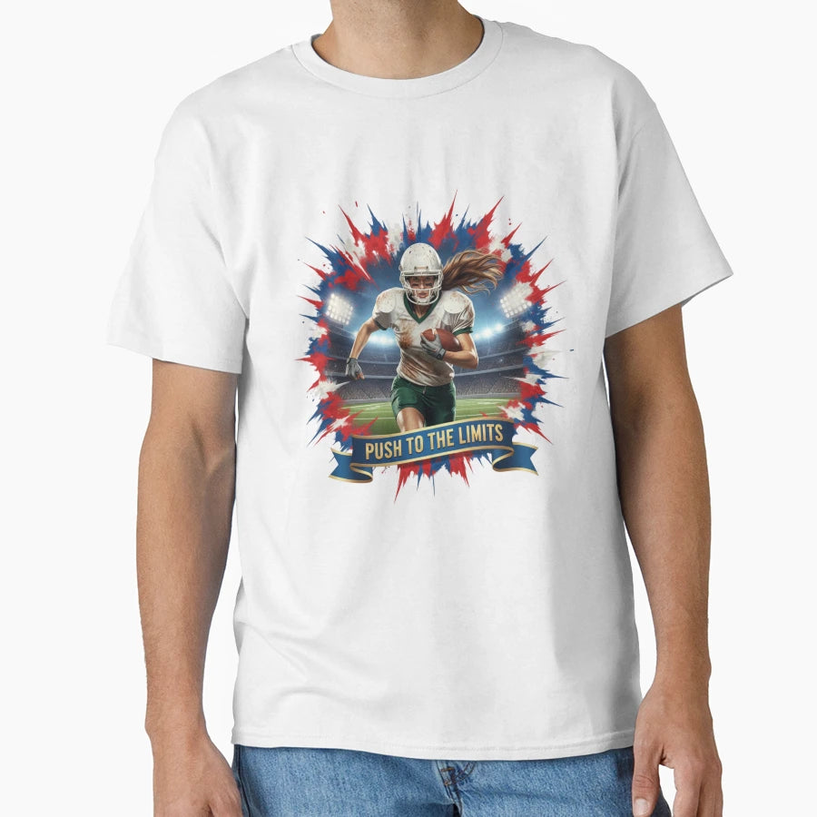Push To Limits American Football T-Shirt - Unique Graphic Men Women - T-Shirt, Sweatshirt, Hoodie