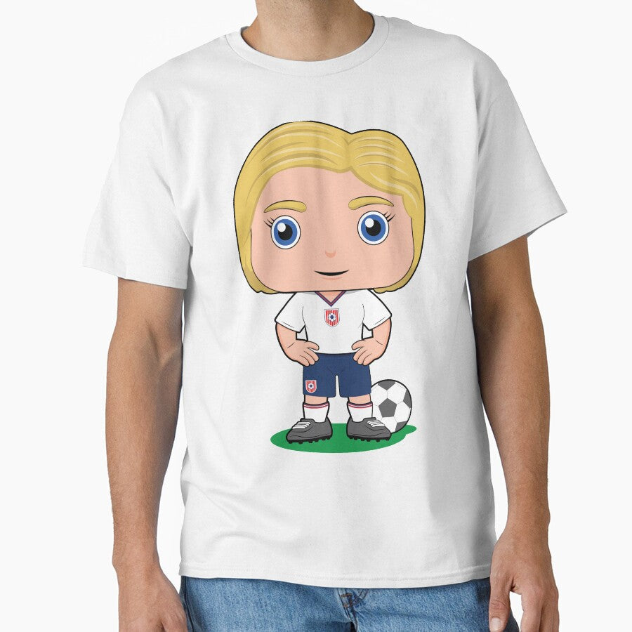 Cute soccer girl player illustration in Blue white - Adult & Kids T-Shirts, Sweatshirts & Hoodies apparel design preview 1