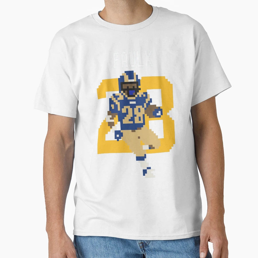 Marshall Faulk 28 Pixel Art St Louis T-Shirt - Minimalist Print for Adults - T-Shirt, Sweatshirt, Hoodie