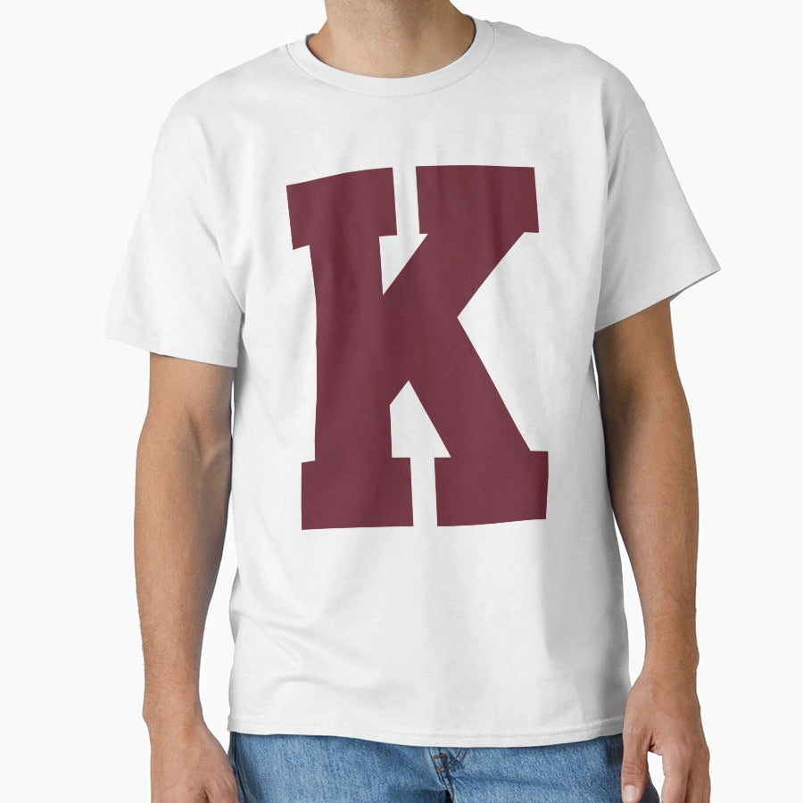 Alphabet Maroon K Sports Letter K T-Shirt - Streetwear Style Unisex - T-Shirt, Sweatshirt, Hoodie