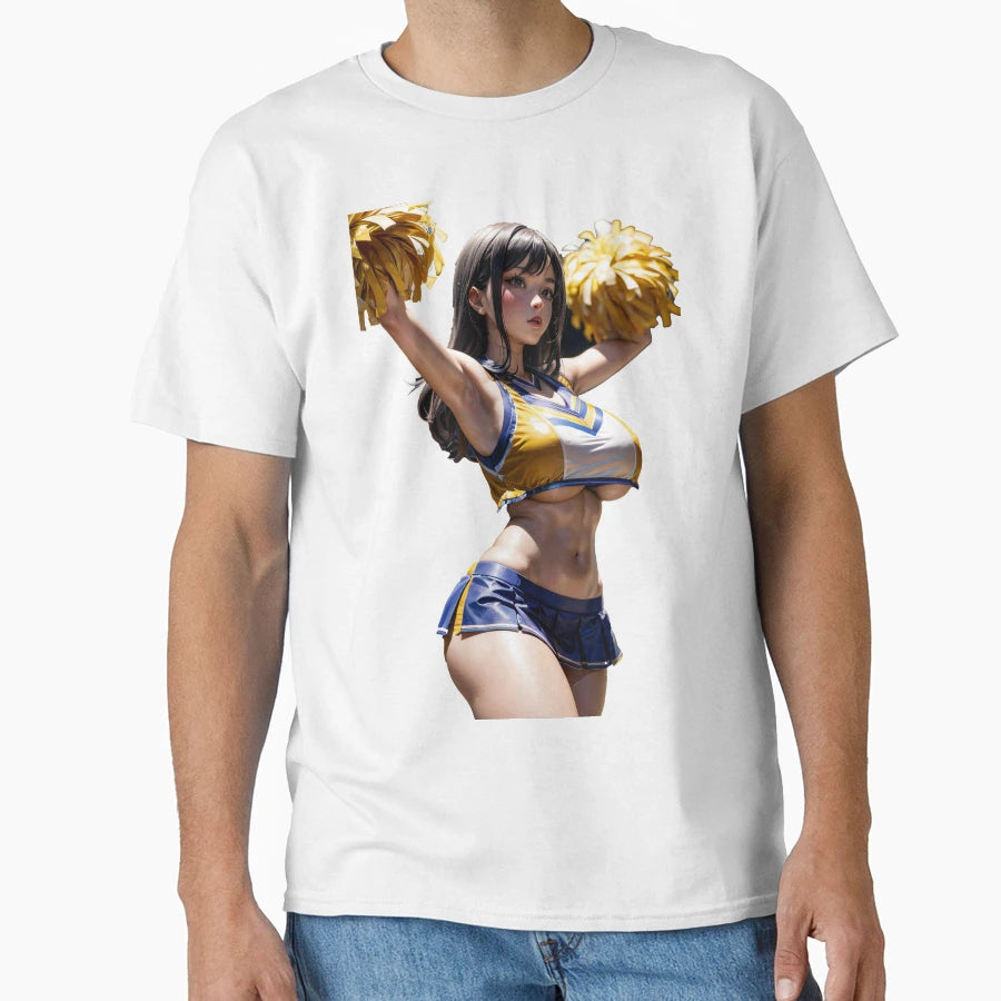 Smoking Hot Anime Cheerleader T-Shirt - Streetwear Style for Adults - T-Shirt, Sweatshirt, Hoodie