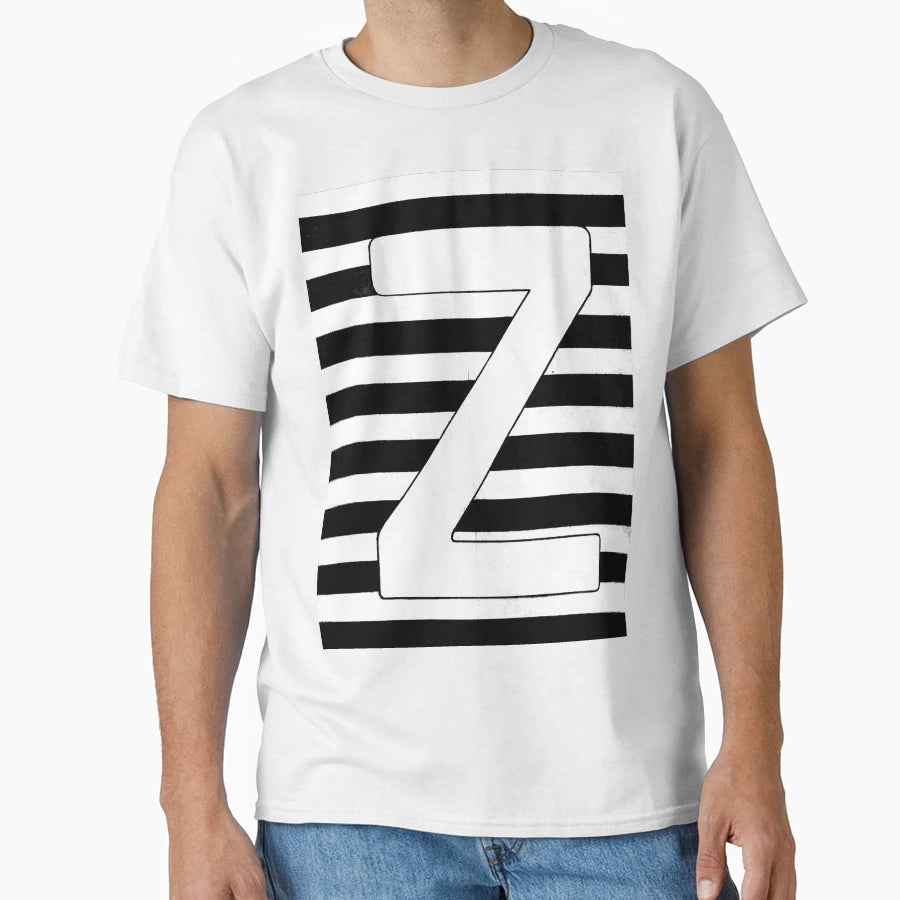 Z Letter Black And White Minimalist T-Shirt - Novelty Apparel for Adults - T-Shirt, Sweatshirt, Hoodie