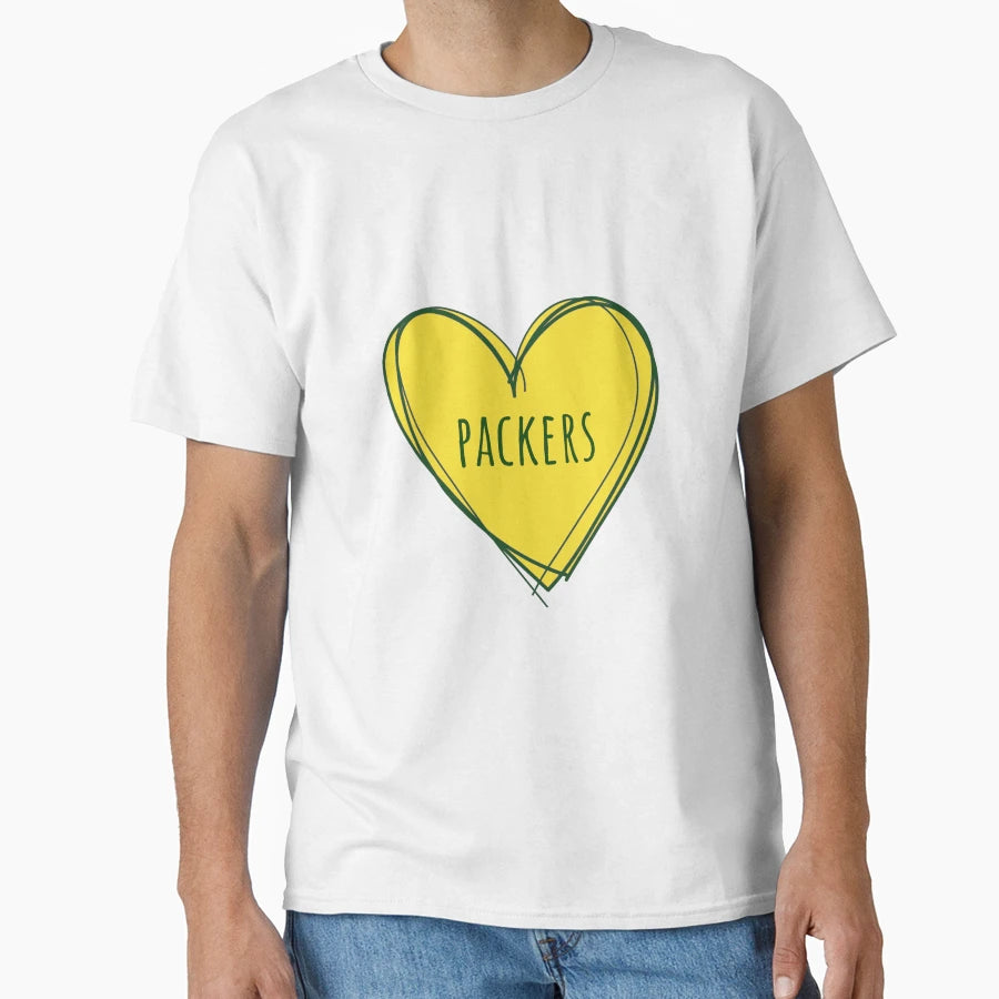 Packers Heart T-Shirt - Minimalist Print for Adults - T-Shirt, Sweatshirt, Hoodie