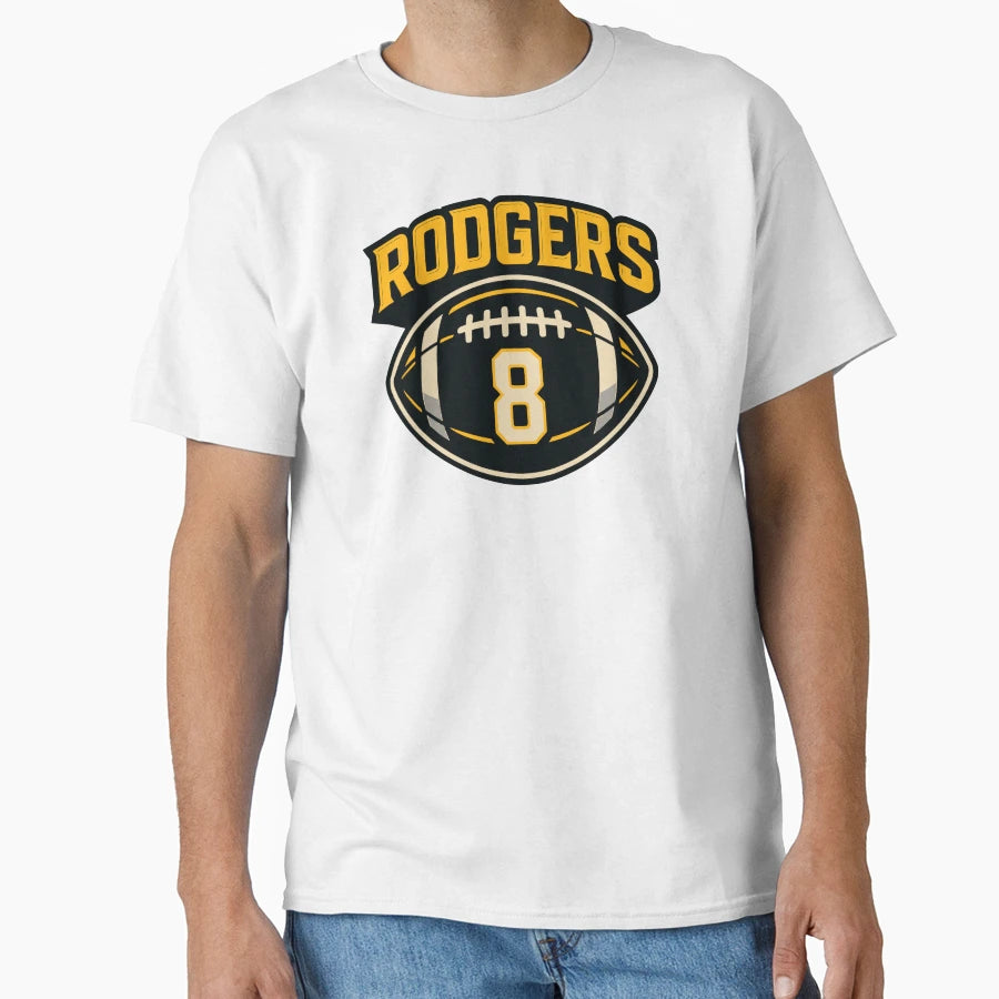 Rodgers 8 Football T-Shirt - Novelty Apparel Unisex - T-Shirt, Sweatshirt, Hoodie