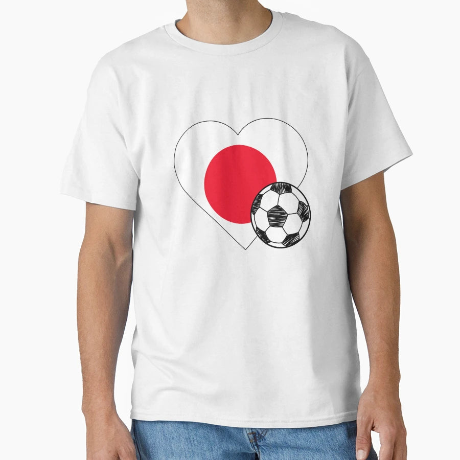 Japan Soccer Heart T-Shirt - Minimalist Print for Adults - T-Shirt, Sweatshirt, Hoodie