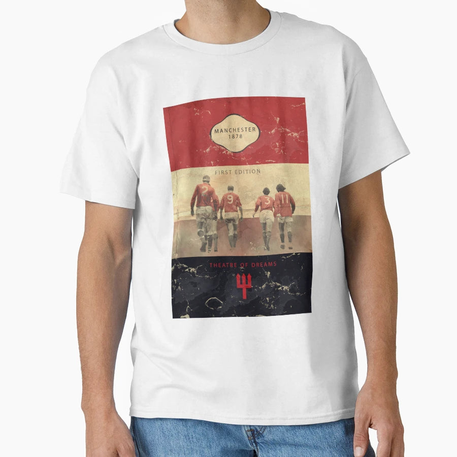 Manchester Football Book Cover T-Shirt - Custom Art Print Men Women - T-Shirt, Sweatshirt, Hoodie
