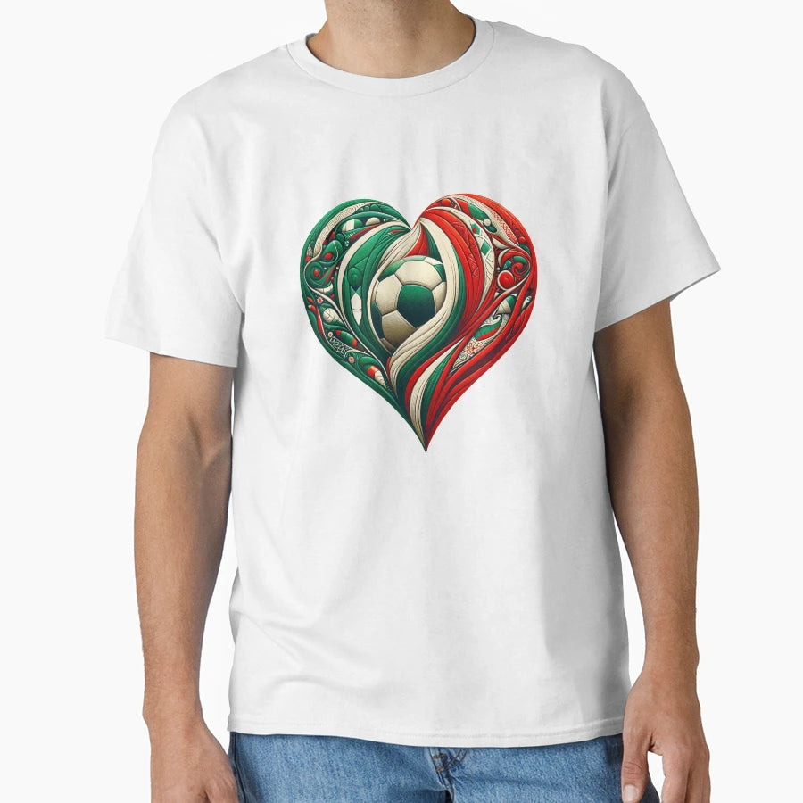 Mexicos Soccer Heart T-Shirt - Casual Everyday Wear Men Women - T-Shirt, Sweatshirt, Hoodie