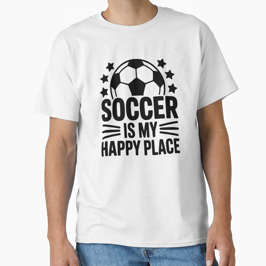 Soccer Is My Happy Place by theartfulaspie - Adult & Kids T-Shirts, Sweatshirts & Hoodies apparel design preview 1