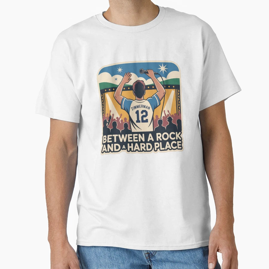 Between Rock Hard Place Country T-Shirt - Novelty Apparel for Adults - T-Shirt, Sweatshirt, Hoodie