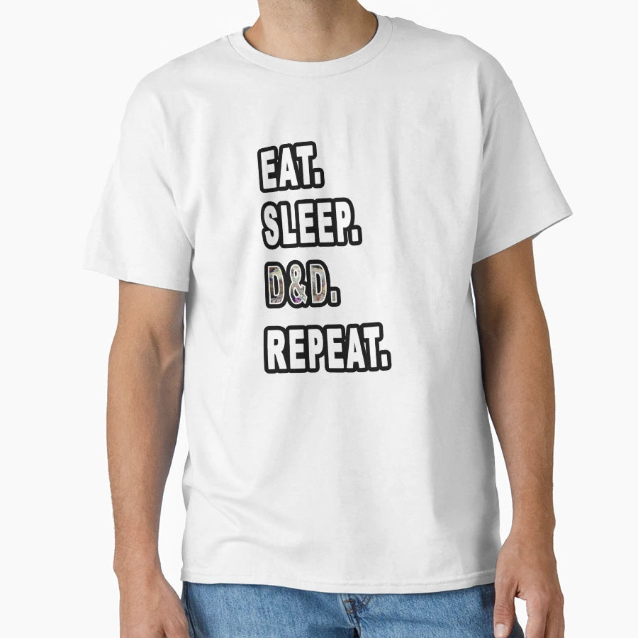 Eat Sleep D D Repeat T-Shirt - Aesthetic Graphic for Adults - T-Shirt, Sweatshirt, Hoodie
