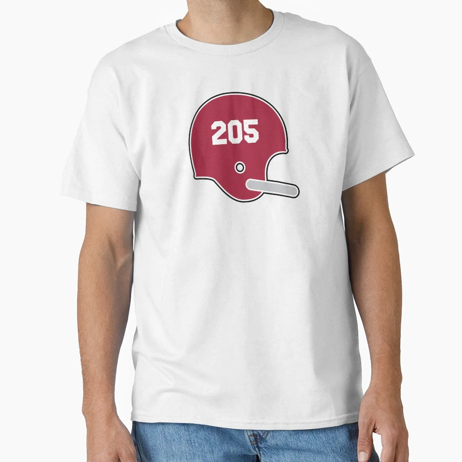 Alabama Area Code 205 Helmet T-Shirt - Minimalist Print for Adults - T-Shirt, Sweatshirt, Hoodie
