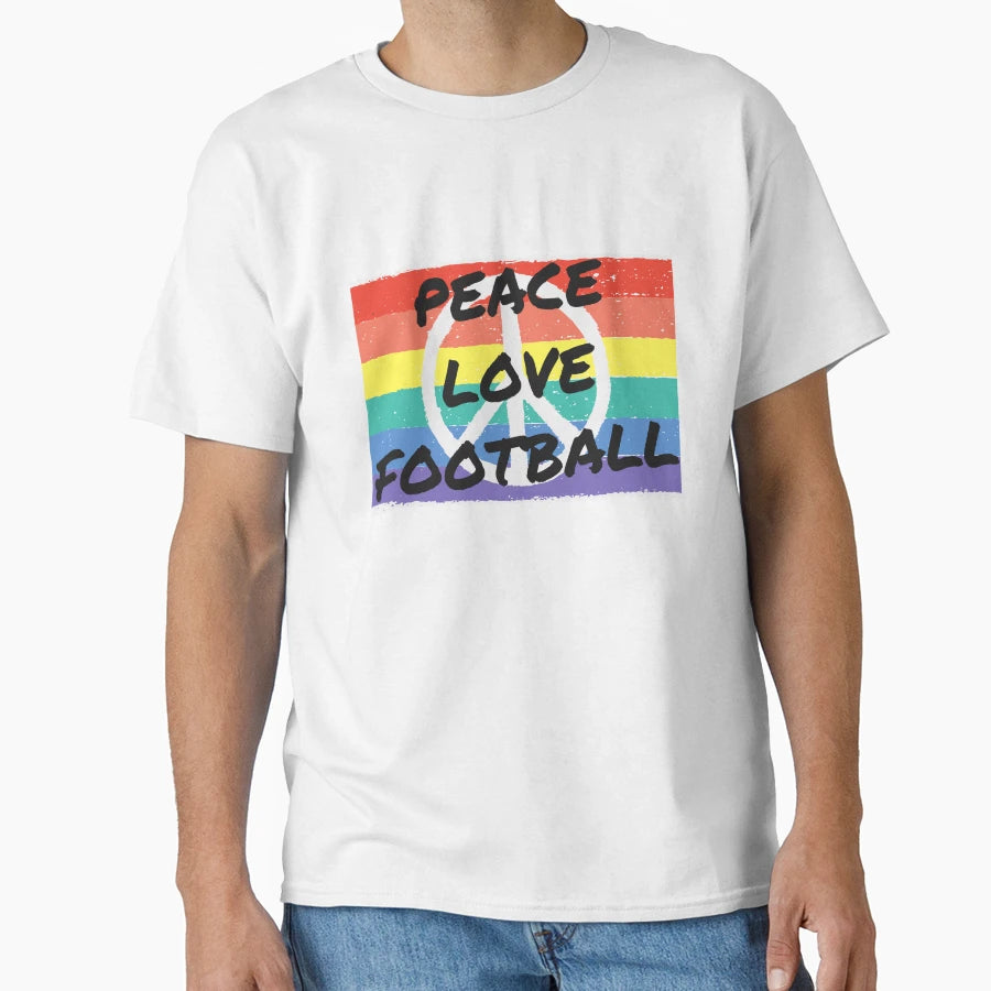 Peace Love Football T-Shirt - Minimalist Print for Adults - T-Shirt, Sweatshirt, Hoodie