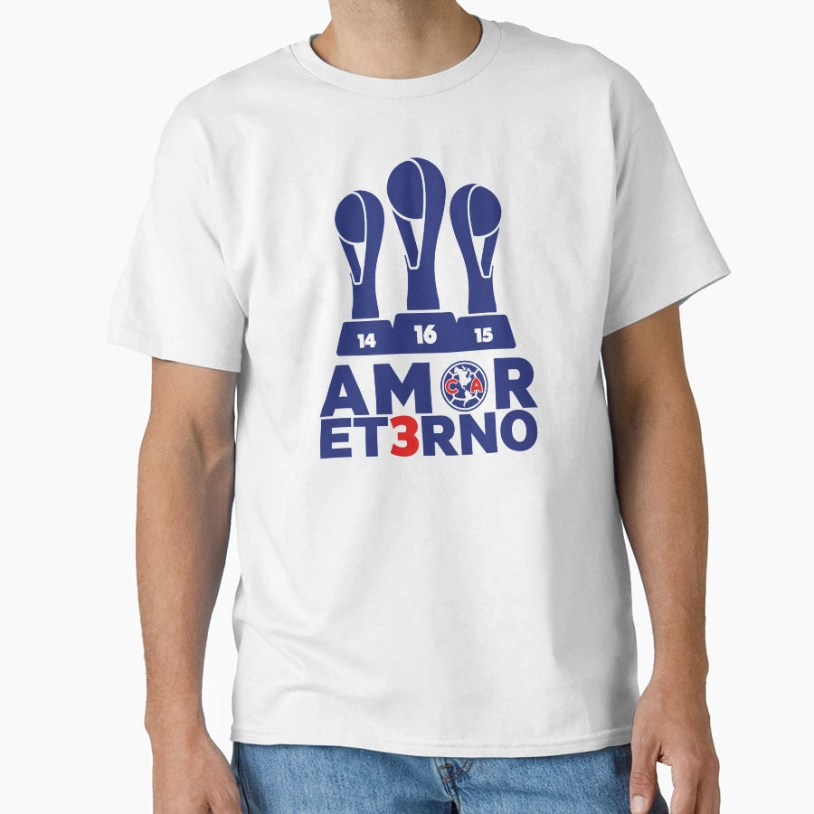 Club America Three Time Champion T-Shirt - Aesthetic Graphic Men Women - T-Shirt, Sweatshirt, Hoodie